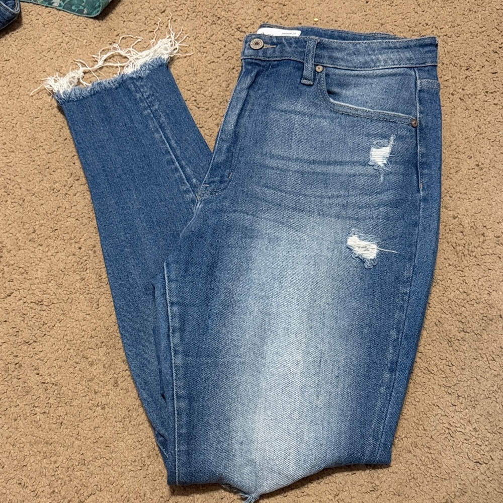 KanCan Frayed Hem Blue Women's Jeans